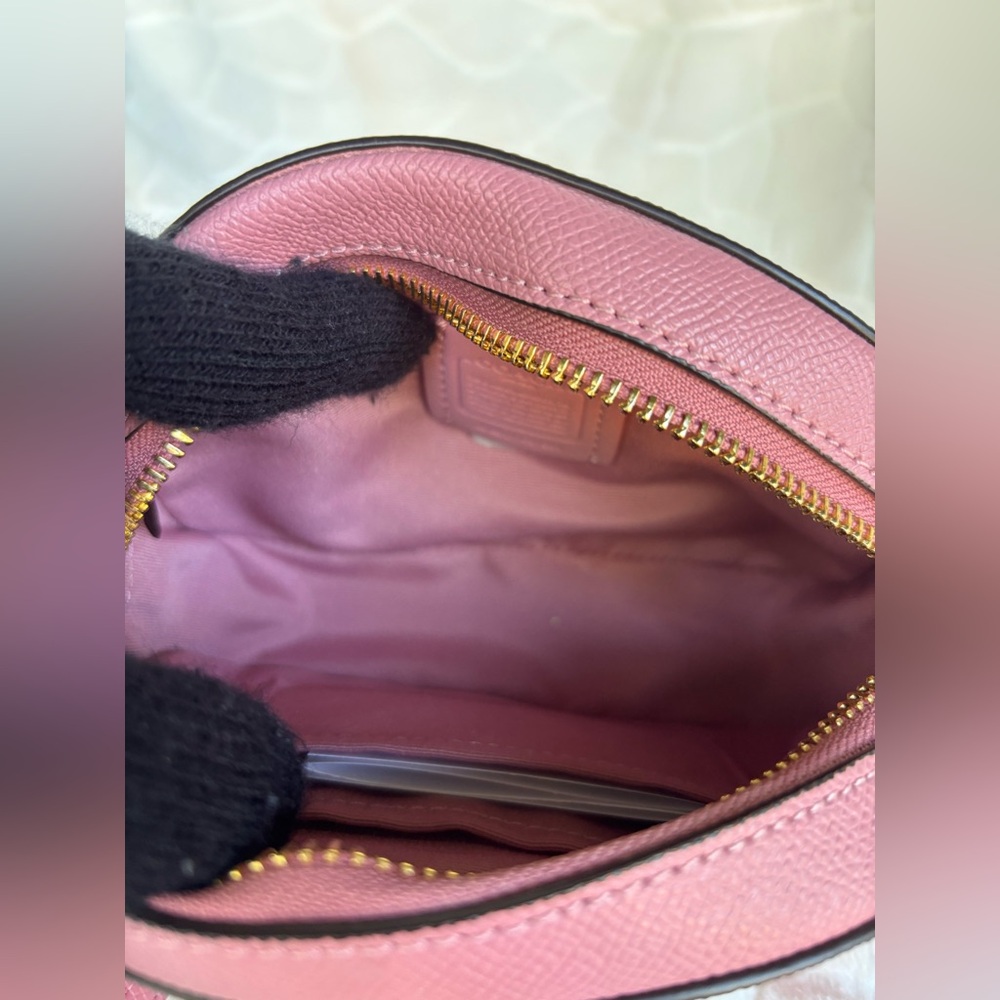 Coach Mini Jamie Camera Bag in Refined Pebble Leather - True Pink / Like New - Picture 12 of 13